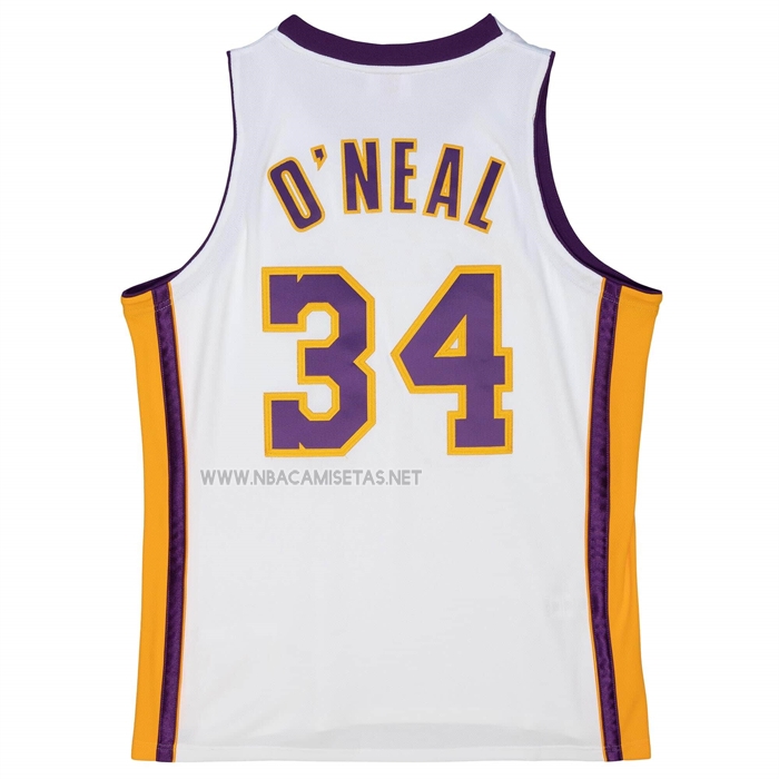 Camiseta Los Angeles Lakers Shaquille O'Neal NO 34 Mitchell & Ness 2003-04 Blanco